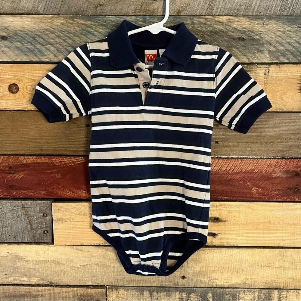 McKids Navy Stripe Polo Onesie‎ Size 24 Months